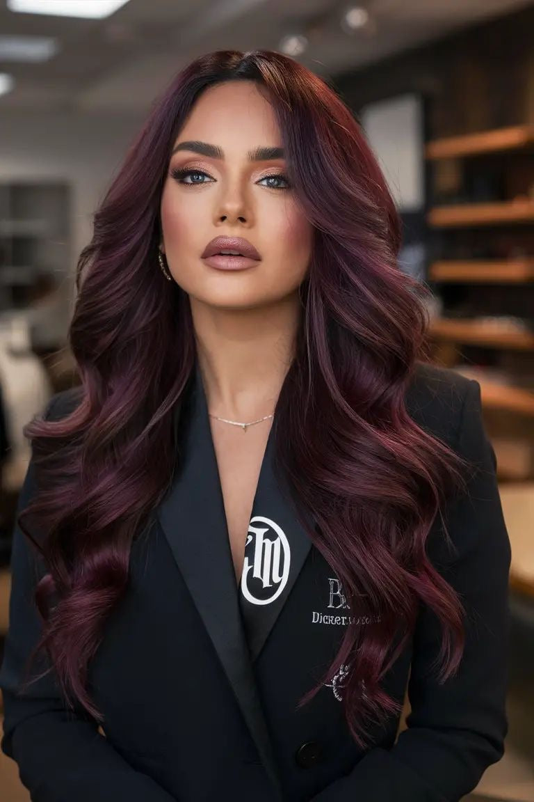 Deep Burgundy With Purple Undertones — Burgundy Hair Color