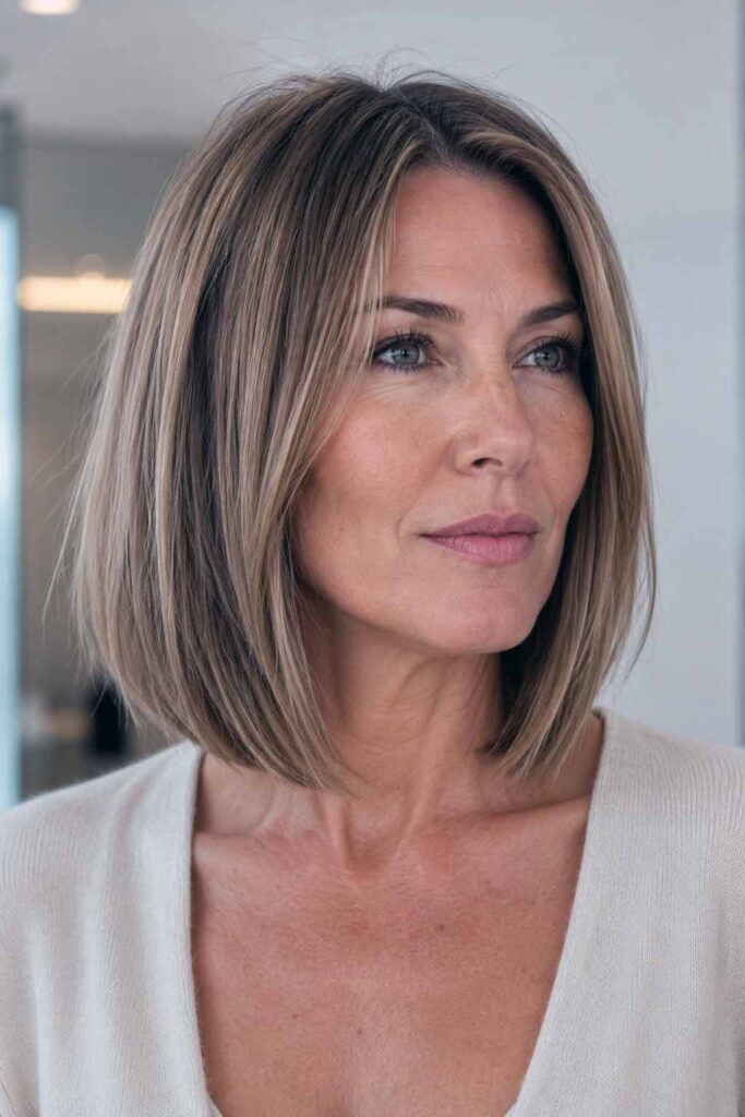 Ash Blonde Blunt Bob with Curtain Bangs Ash Blonde Blunt Bob with Curtain Bangs β Winter Haircuts for Women