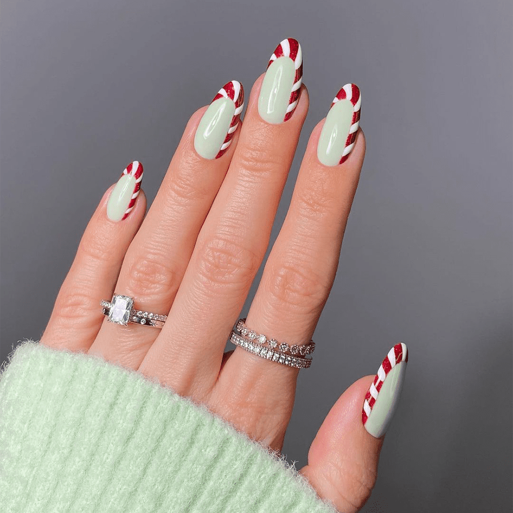 Candy Cane Stripes Visual Idea Candy Cane Stripes Visual Idea β Winter Party Nails