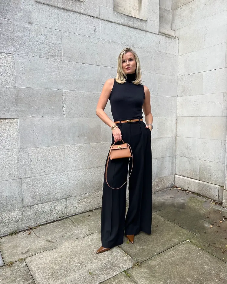 Wide-Leg Trousers and Turtleneck: Smart Casual Birthday — Winter Birthday Outfits