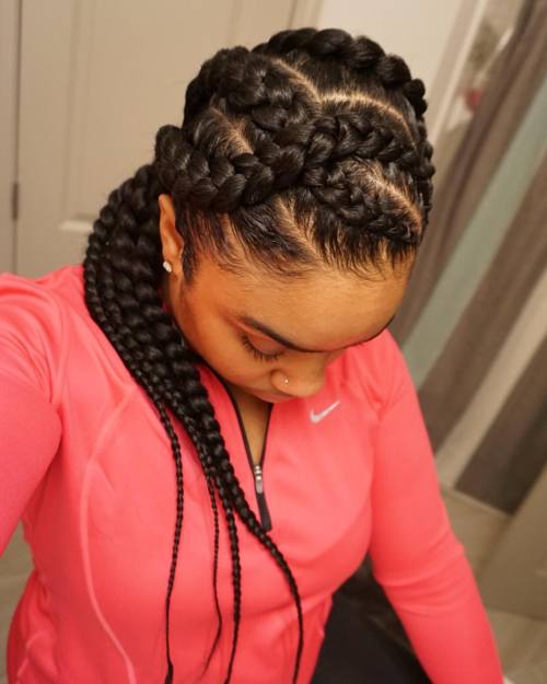 Shoulder Length Thick Box Braids Shoulder Length Thick Box Braids β Winter Hairstyles for Black Kids