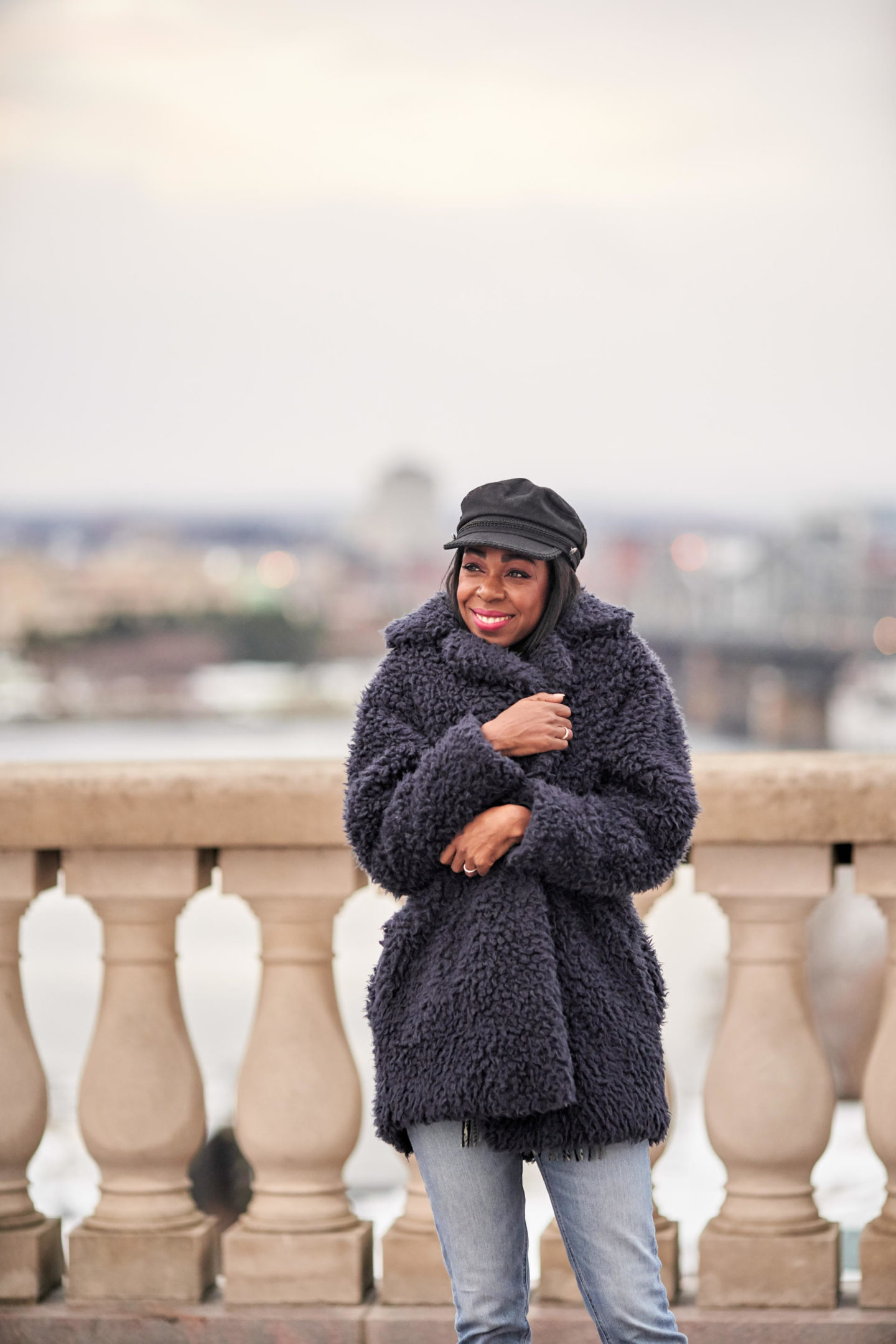 Navy Teddy Coat Styled With Grey Jeans Navy Teddy Coat Styled With Grey Jeans β Teddy Coat Outfits