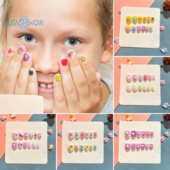 Various Cartoon Designs On All Nails Visual Idea — Christmas Nails for Kids 2026