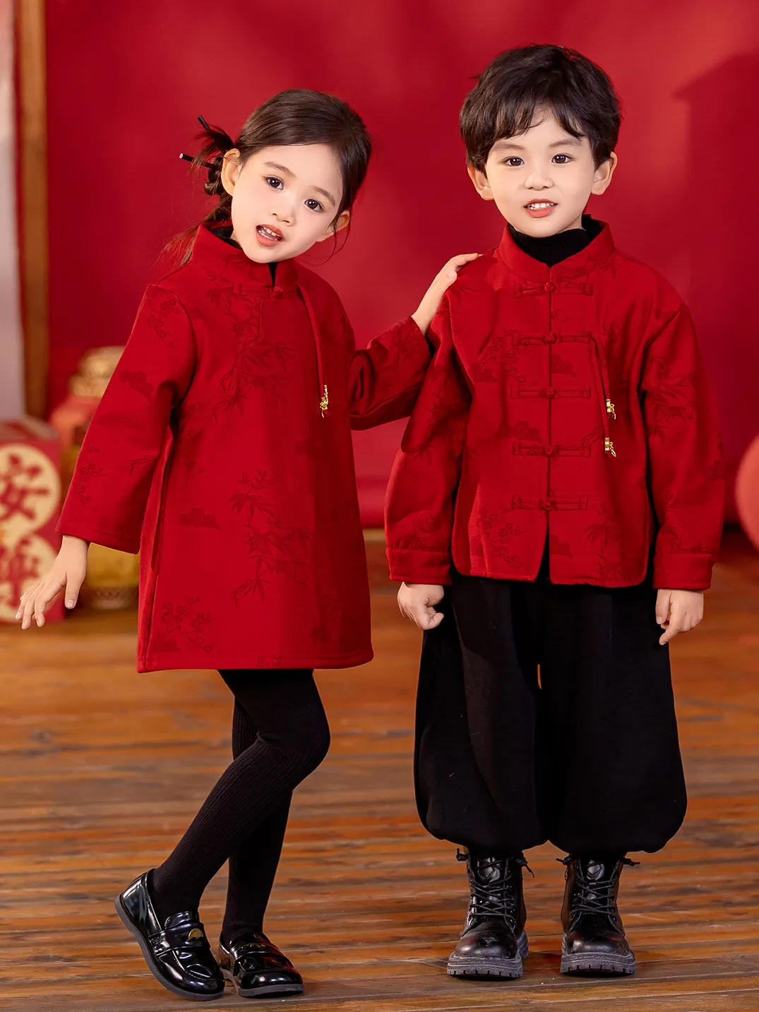 Matching Red Patterned Jackets for Festive Winter Events Matching Red Patterned Jackets for Festive Winter Events β Winter Outfits for Kids