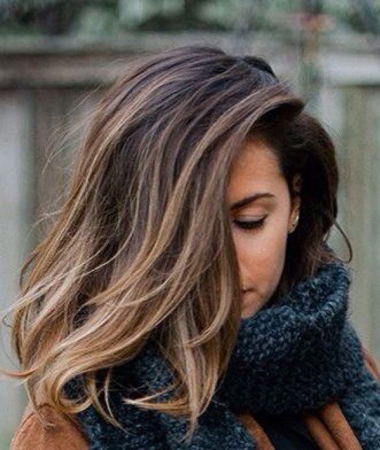 Collarbone Lob With Caramel Balayage Collarbone Lob With Caramel Balayage β Easy Winter Hairstyles