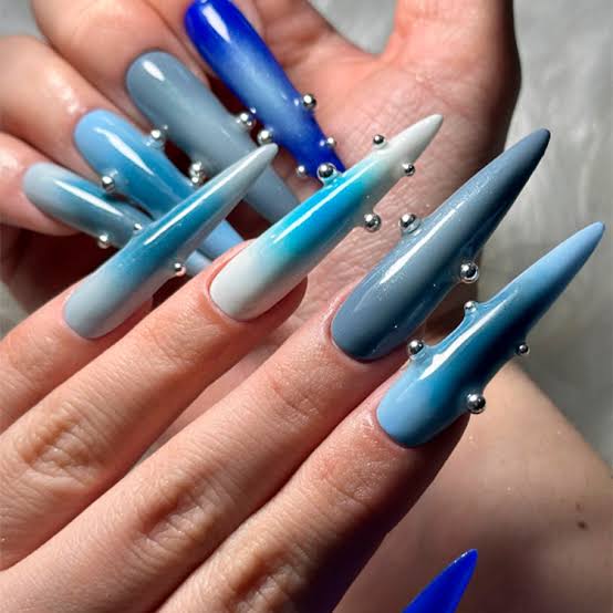 Glossy And Subtle Shimmer Visual Idea — Winter Ombre Nails