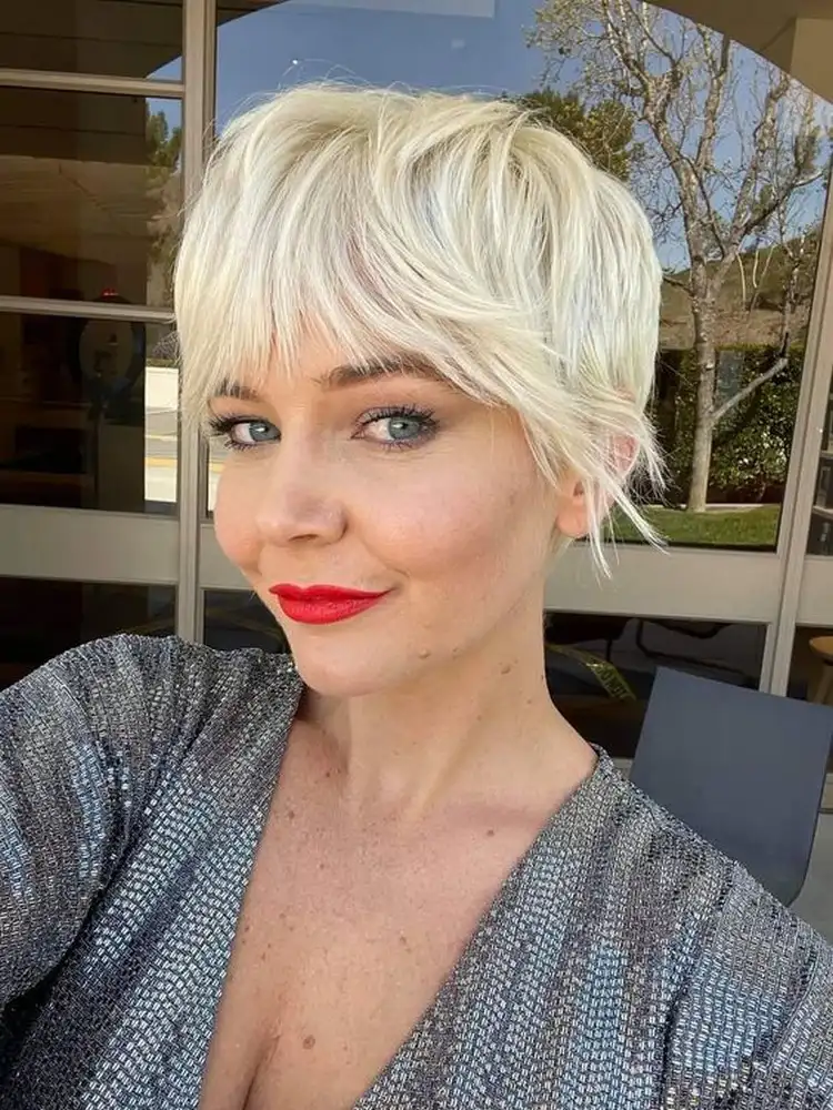 Textured Ash Blonde Pixie With Piecey Layers — Winter Haircuts for Women Over 60