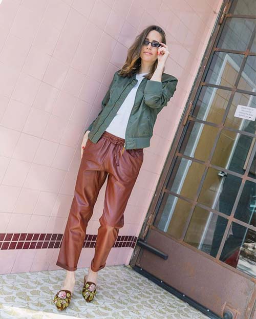 Fashion-Forward Brown Faux Leather Sweatpants Fashion-Forward Brown Faux Leather Sweatpants β Sweatpants Outfits