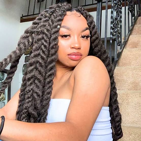 Thick Jumbo Braids with Wavy Texture — Winter Braid Colors for Black Women
