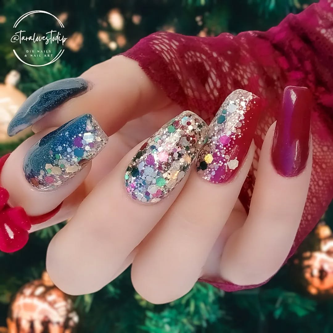 One Hand With Fingernails Visual Idea One Hand With Fingernails Visual Idea β Winter Dip Powder Nails