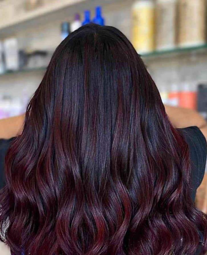 Dark Base With Mahogany Balayage Highlights — Mahogany Hair Color