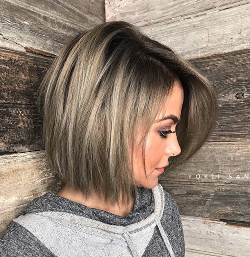 Angled Ash Blonde Bob — Winter Hairstyles for Thick Hair