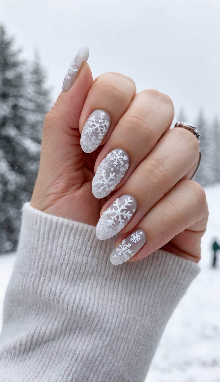 Tan and Pink Plaid Almond Nails — Cozy Winter Nails
