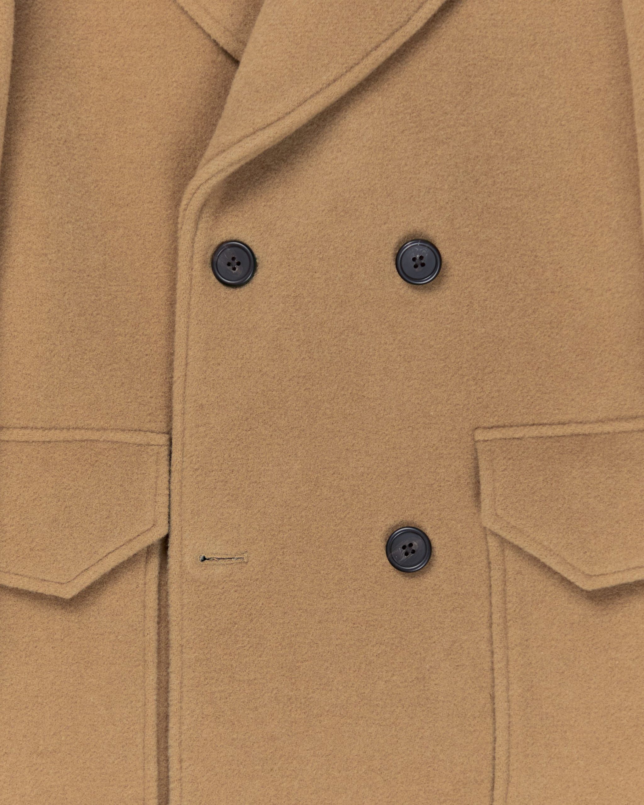Double-Breasted Wool Blend Coat Detail — Chicago Winter Outfits