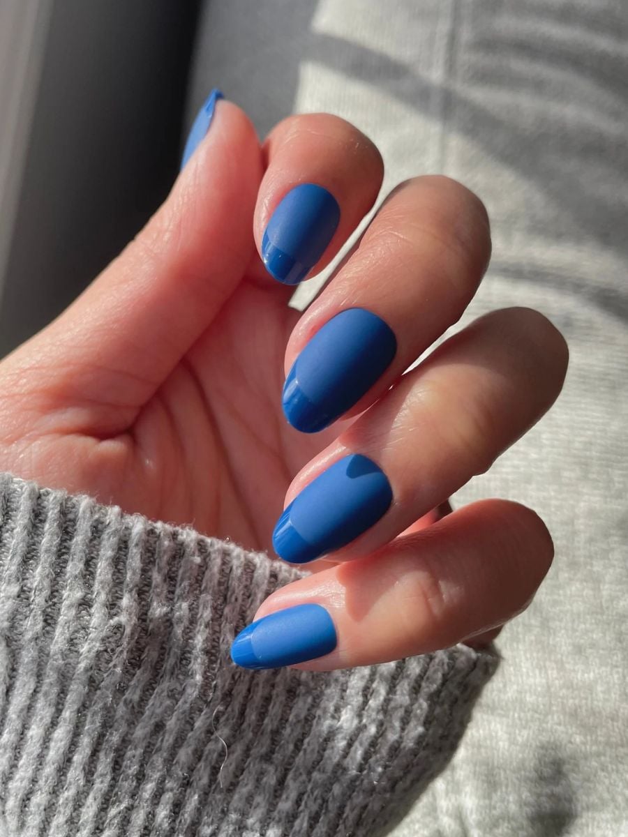 Matte With Glossy Accents Visual Idea — Winter Nail Colors for Women Over 60