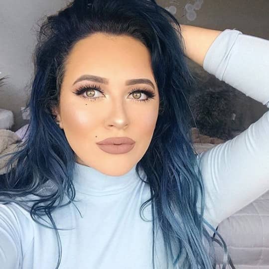 Deep Blue-Black Mid-Back Waves Deep Blue-Black Mid-Back Waves β Winter Hair Colors for Blue Eyes