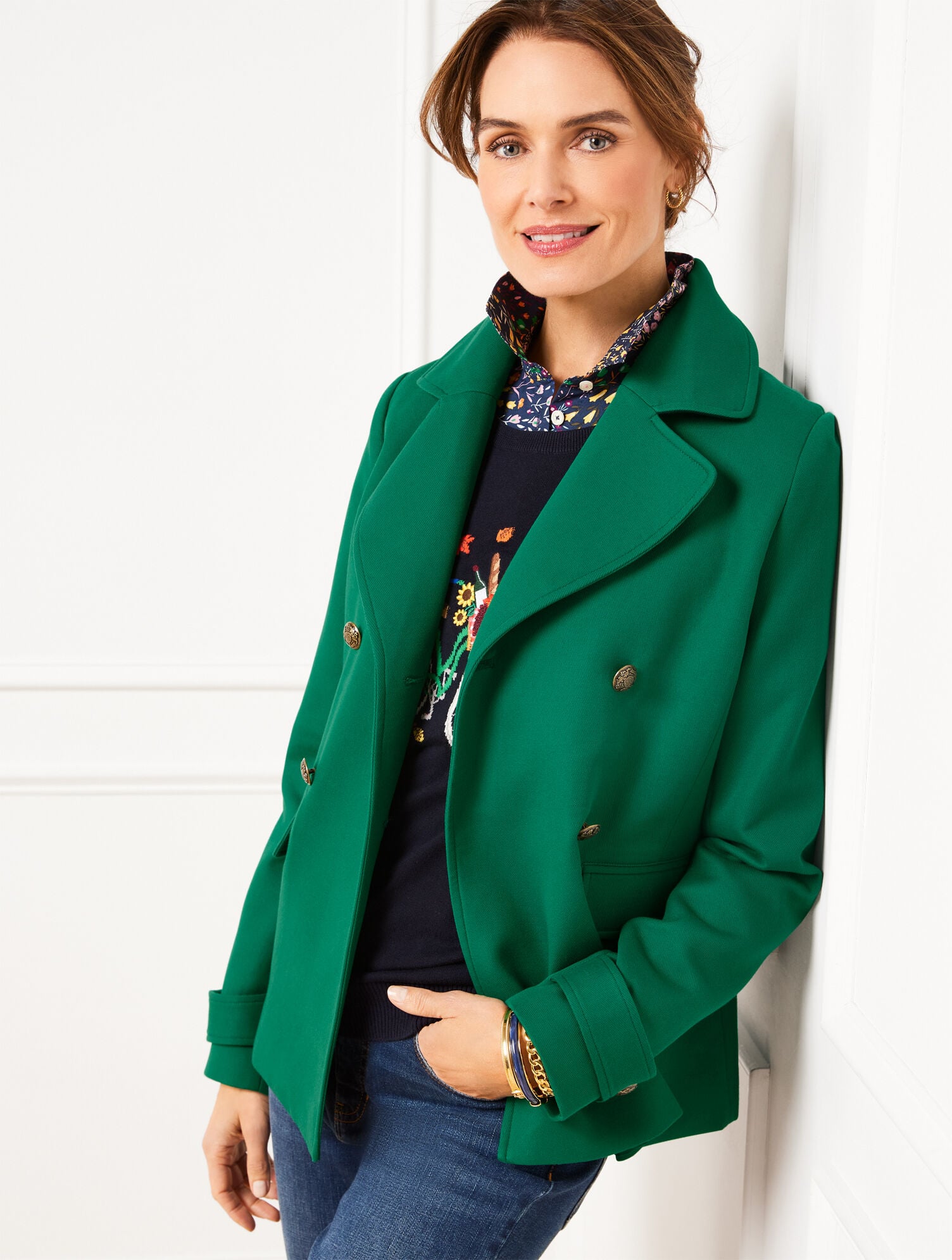Vibrant Green Peacoat with Checked Suit Vibrant Green Peacoat with Checked Suit β Peacoat Outfits