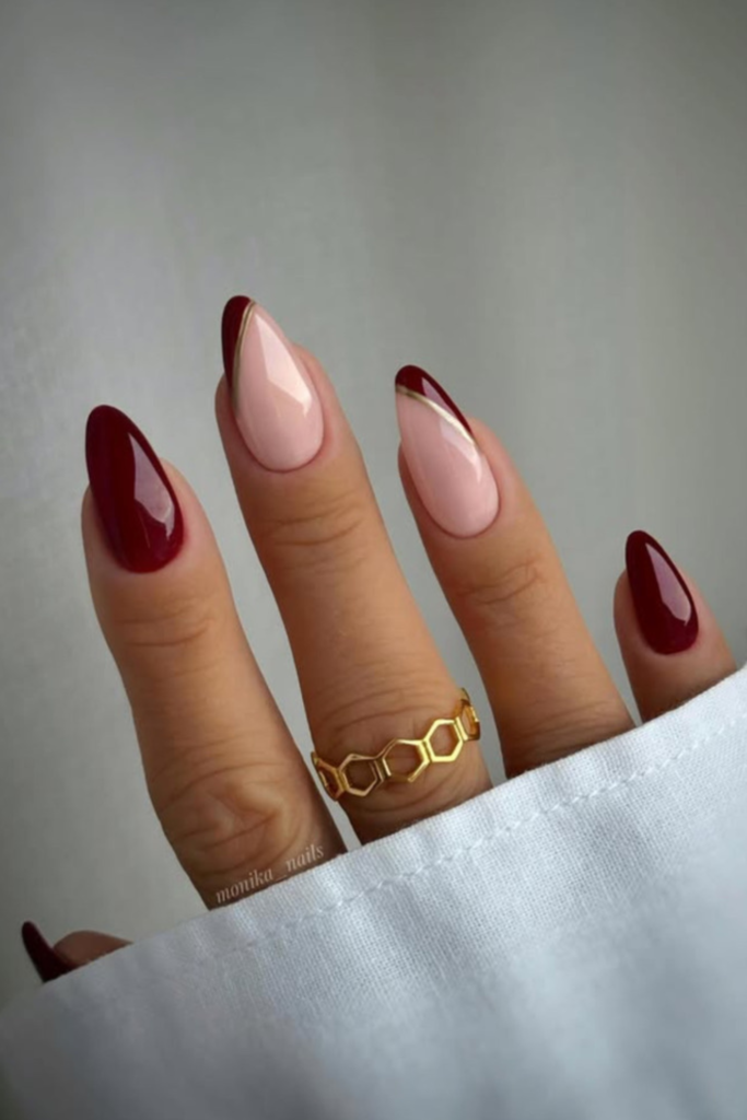 Gold French Tips On Accent Nails Visual Idea Gold French Tips On Accent Nails Visual Idea β Christmas Stiletto Nails 2026