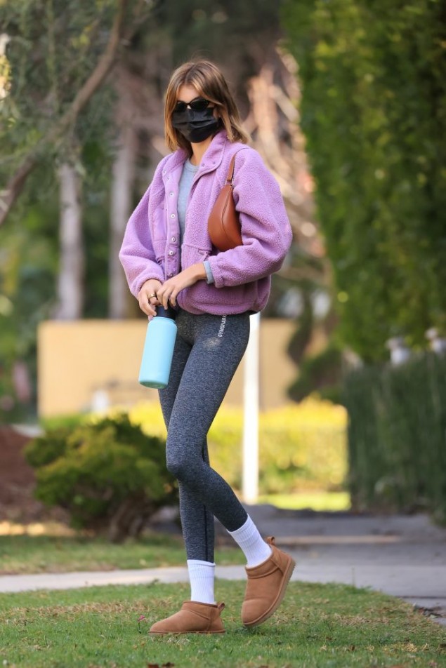 Athletic Grey and Purple with Tan Uggs — Ugg Boots Outfits