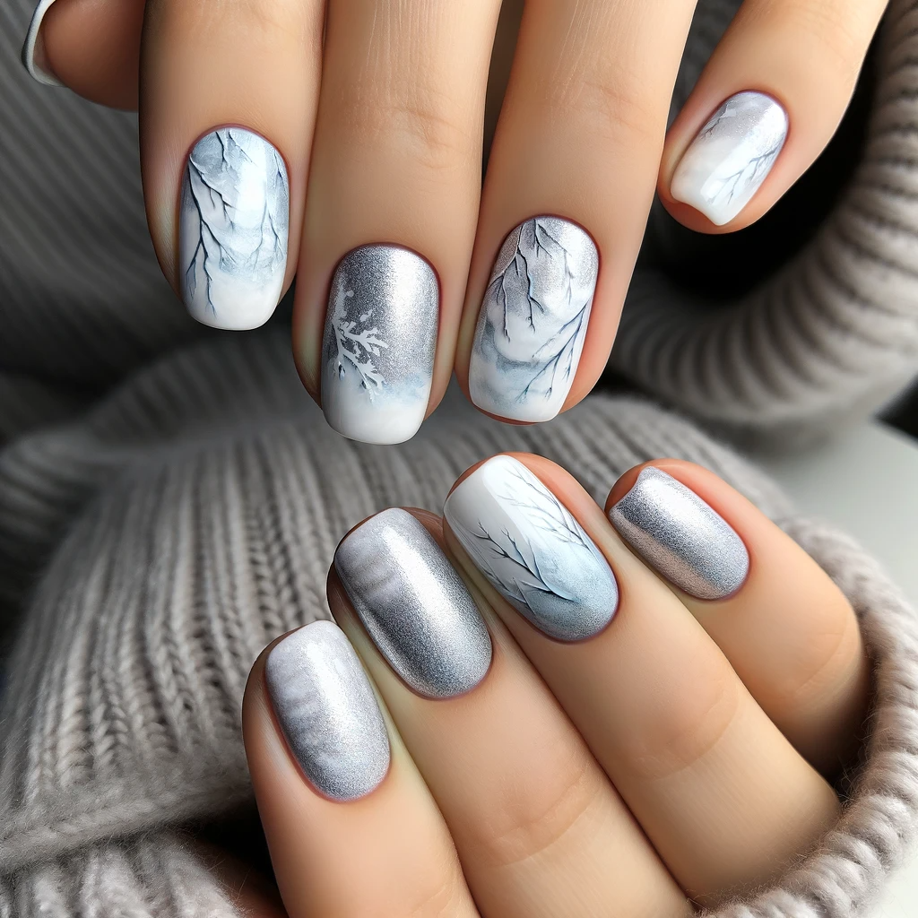 Clean Execution Smooth Gradients Visual Idea — Winter Gray Nails