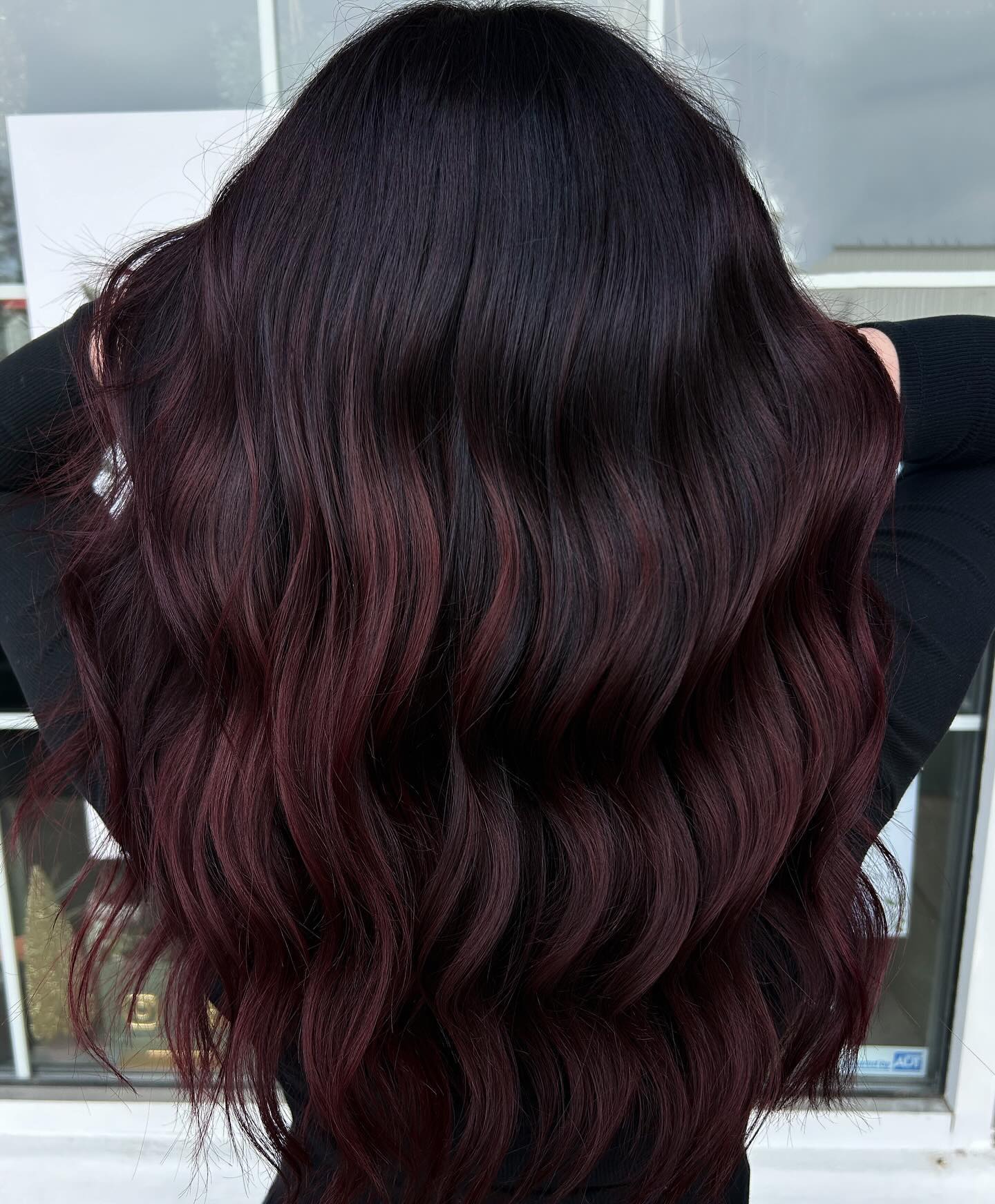 Burgundy Ombre on Dark Brown — Winter Hair Colors for Brunettes