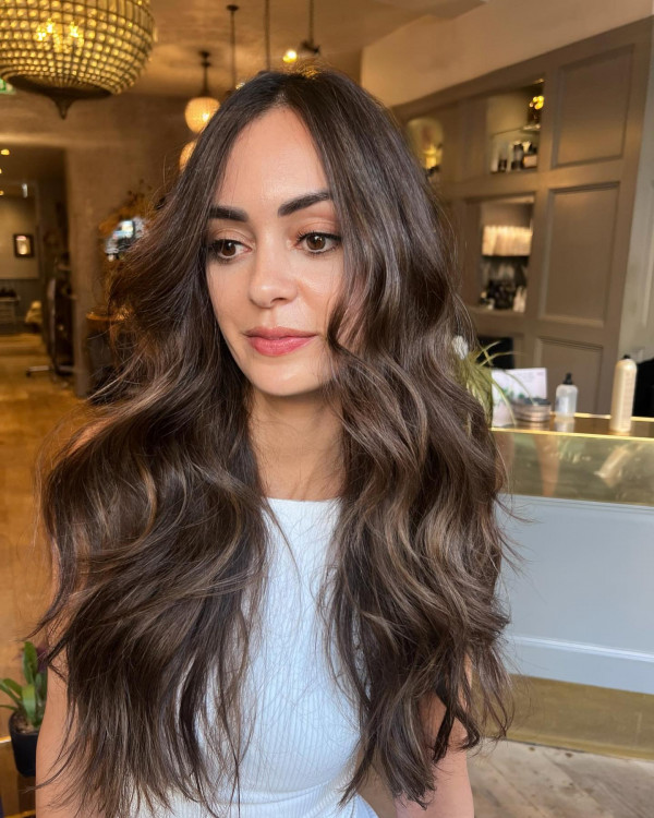 Espresso With Lighter Brown Balayage — Espresso Brown Hair