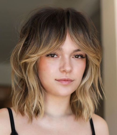 Chin Length Bob With Ash Blonde — Winter Haircuts with Curtain Bangs