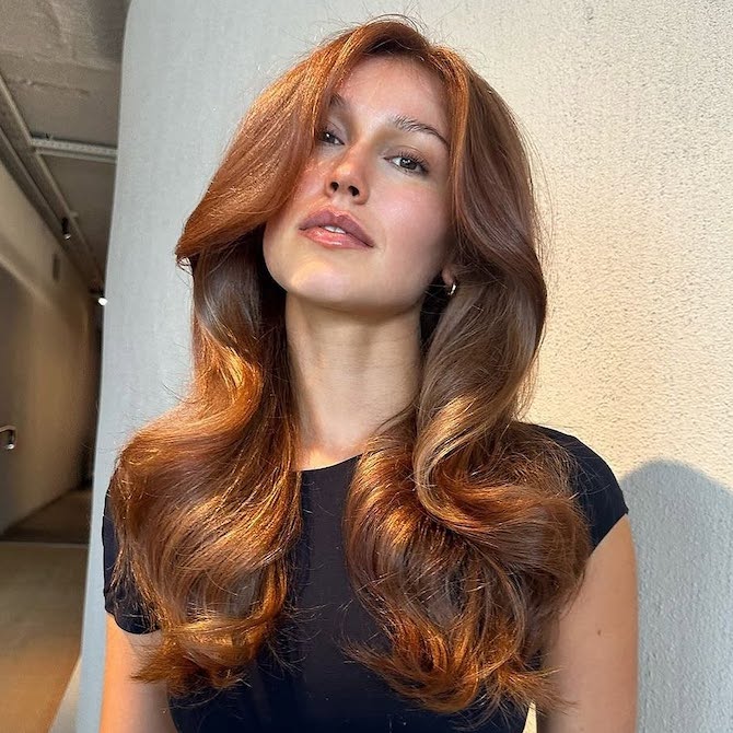 Vibrant Mid-Back Copper With Deep Waves Vibrant Mid-Back Copper With Deep Waves β Winter Copper Hair Color