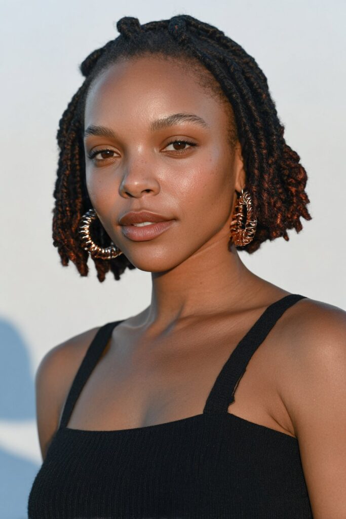 Box Braids with Blonde Highlights and Curly Ends — Winter Braids for Black Women