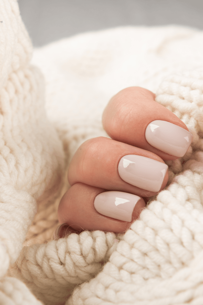 Cozy Cool Beige Short Square Cozy Cool Beige Short Square β Clean Girl Winter Nails