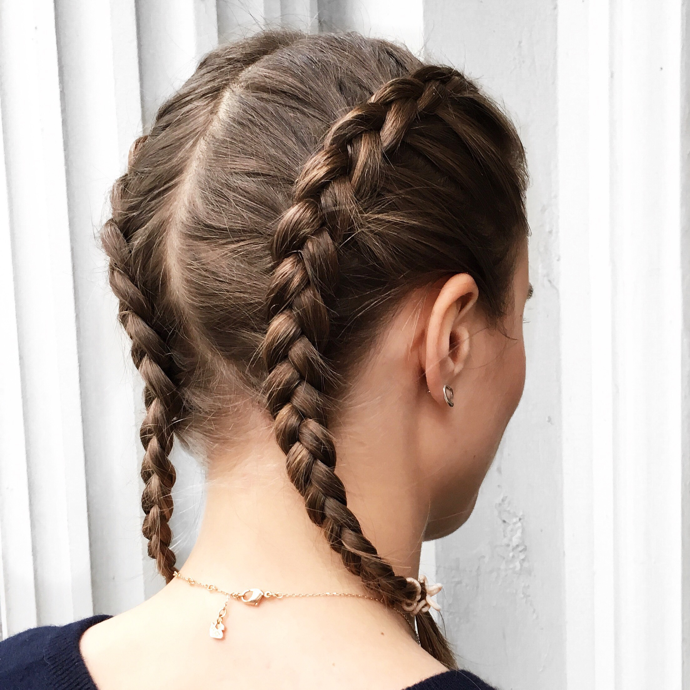Neat Dark Brown Double Dutch Braids — Winter Twist Hairstyles