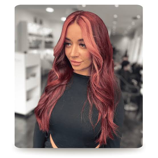 Burgundy Base With Pink Highlights — Burgundy Hair Color