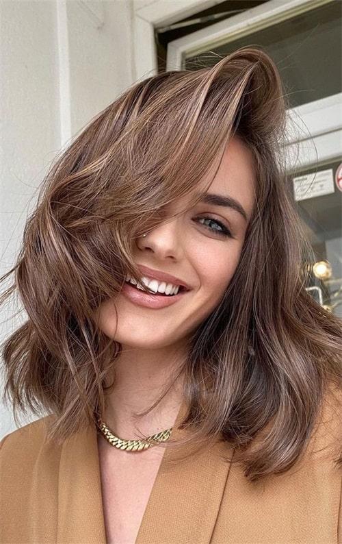 Collarbone Waves With Subtle Ash Blonde Collarbone Waves With Subtle Ash Blonde β Mushroom Brown Hair