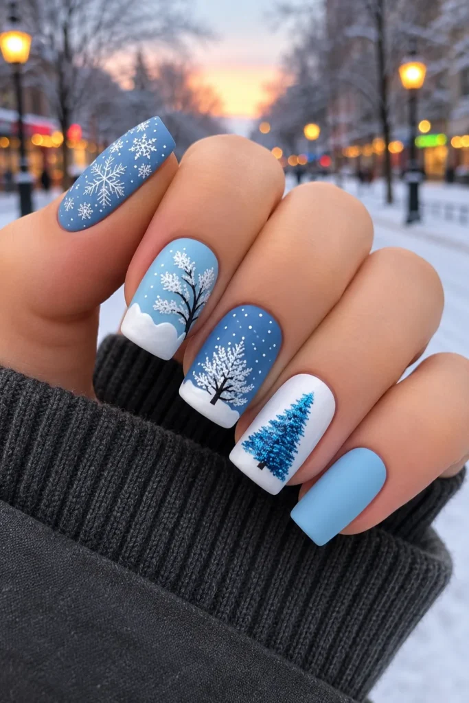 Matte Glossy Visual Idea Matte Glossy Visual Idea β Christmas Nail Art 2026