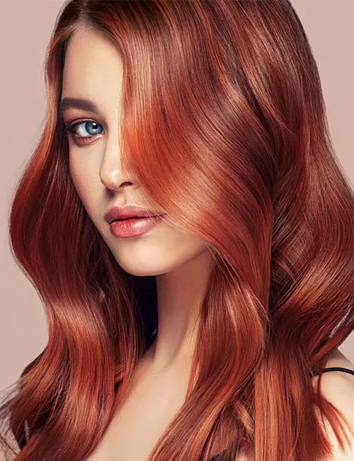 Vibrant Auburn With Copper Highlights — Winter Auburn Hair Color