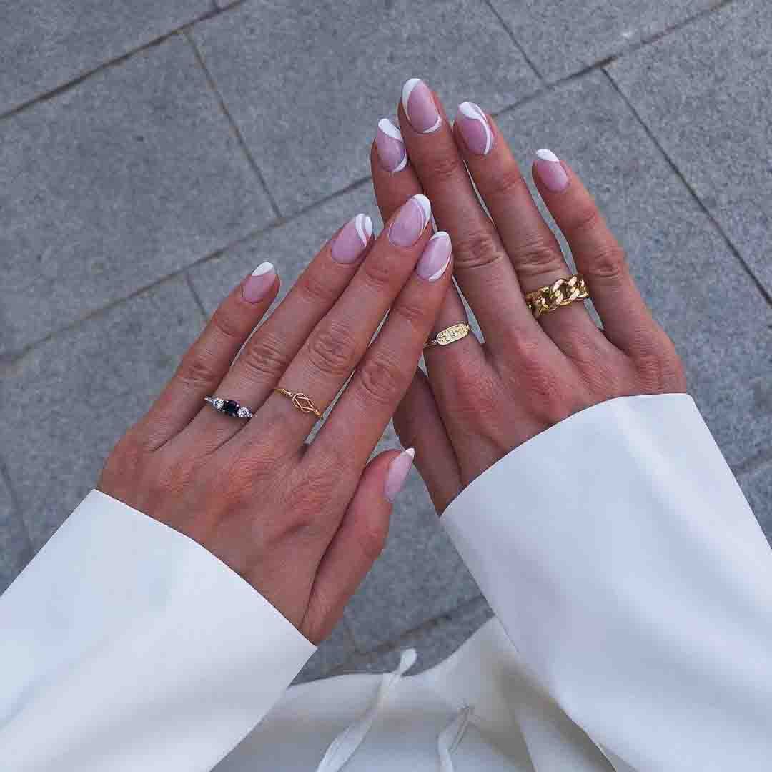 Classic French Manicure Almond Shape Classic French Manicure Almond Shape β Medium Winter Almond Nails