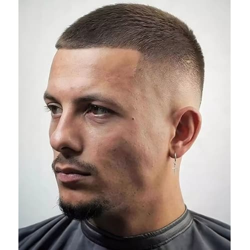 Buzz Cut With Sharp Line-Up Buzz Cut With Sharp Line-Up β Winter Haircuts for Men