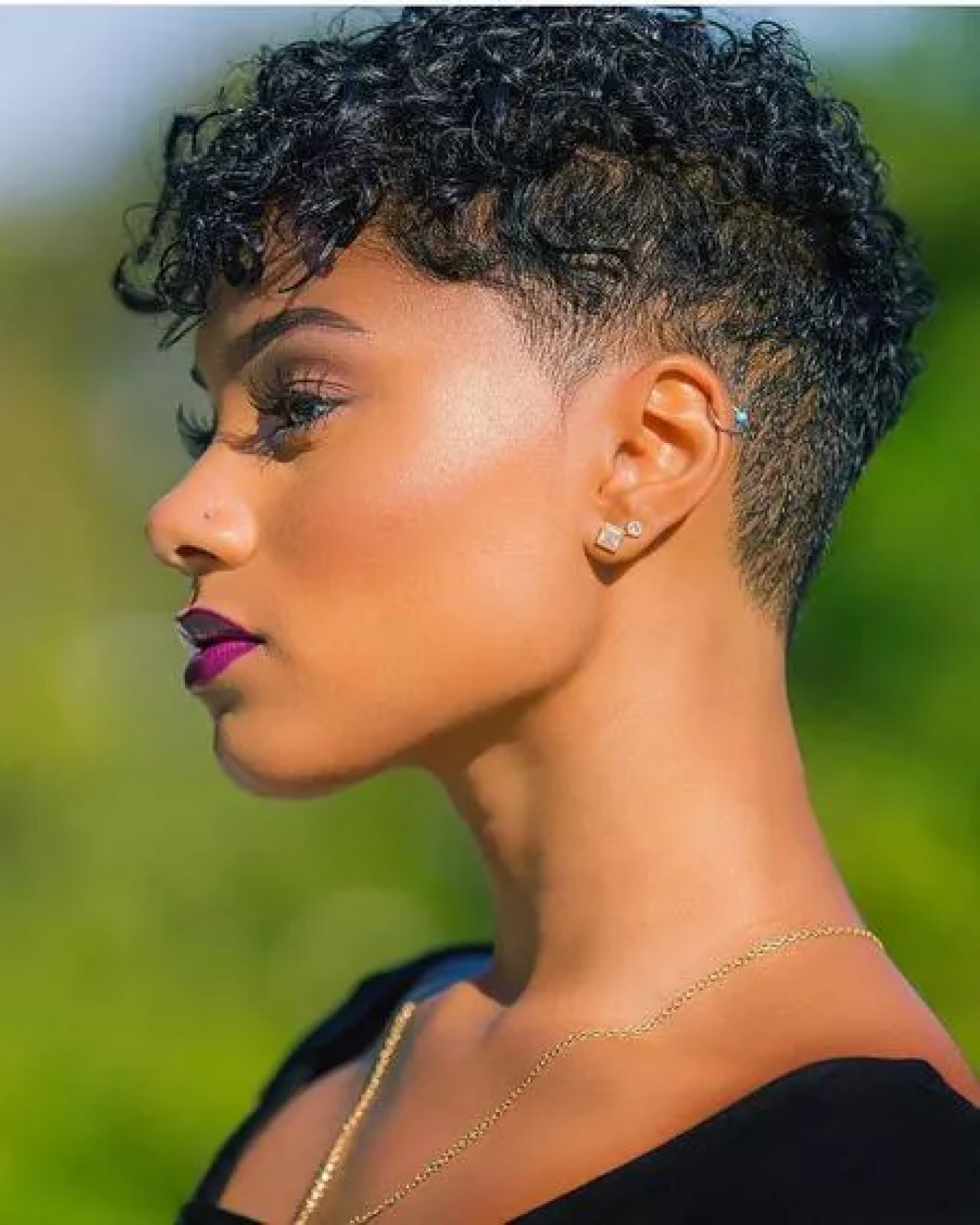 Ear Short Pixie With Textured Top — Winter Haircuts for Curly Hair