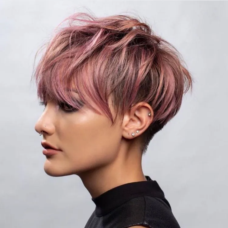 Vibrant Pink Pixie Cut — Low Maintenance Winter Hair Colors