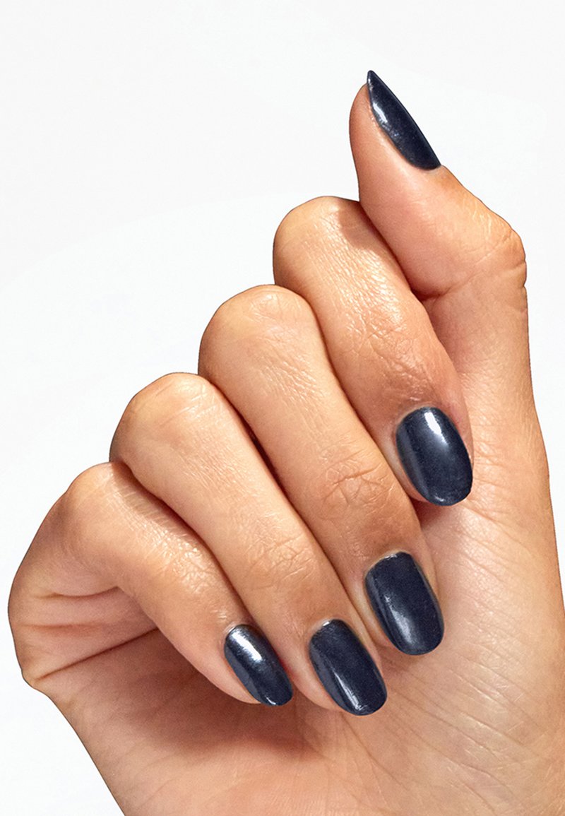 Luxurious Navy Blue Shimmer Ovals — Navy Blue Nails