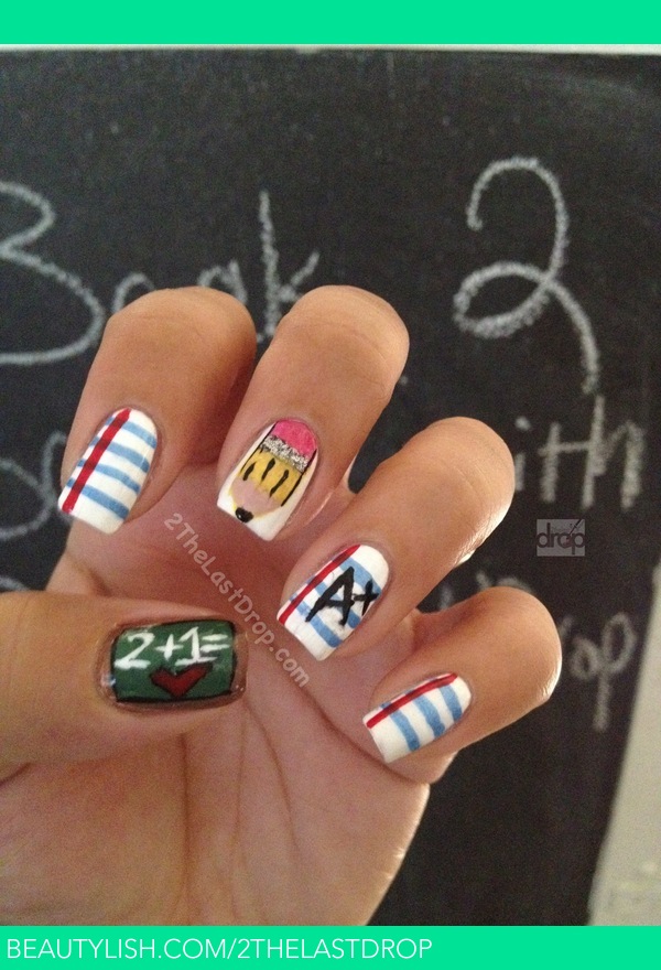 Back to School Themed Short Squares Back to School Themed Short Squares β Winter Nails for School