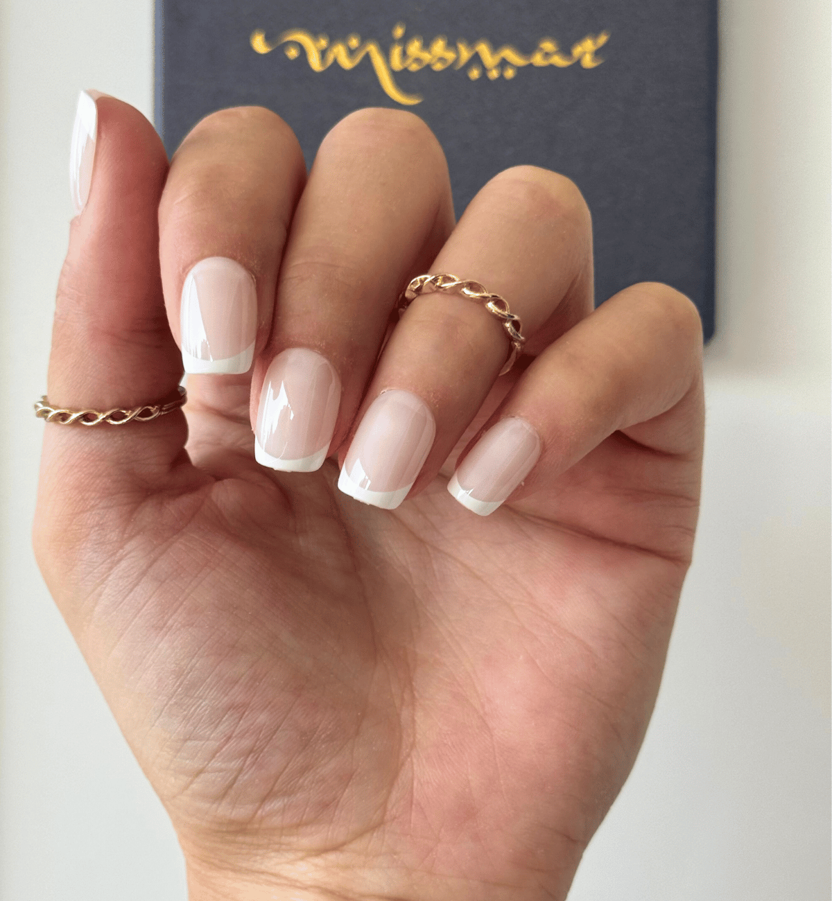 Milky French Manicure Nails Milky French Manicure Nails β Short Winter Square Nails