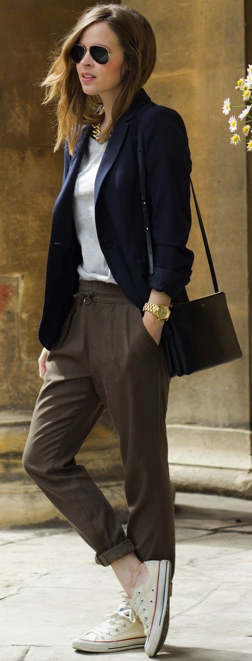Cozy Loungewear with a Camel Coat and Grey Sneakers — Winter Outfits with Sneakers