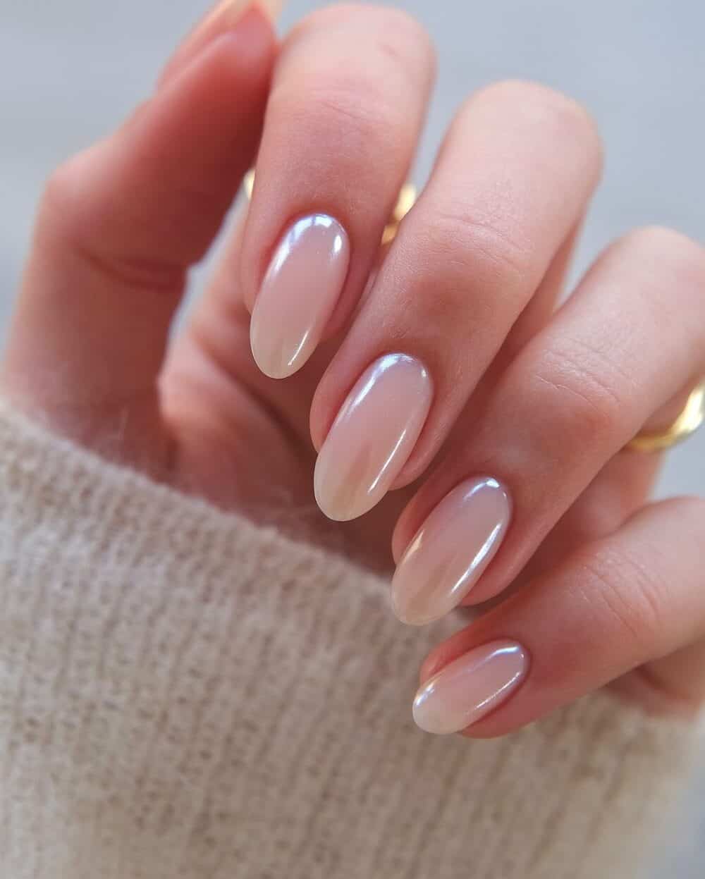 Milky Nude Pearlescent Sheen — Simple Winter Nails