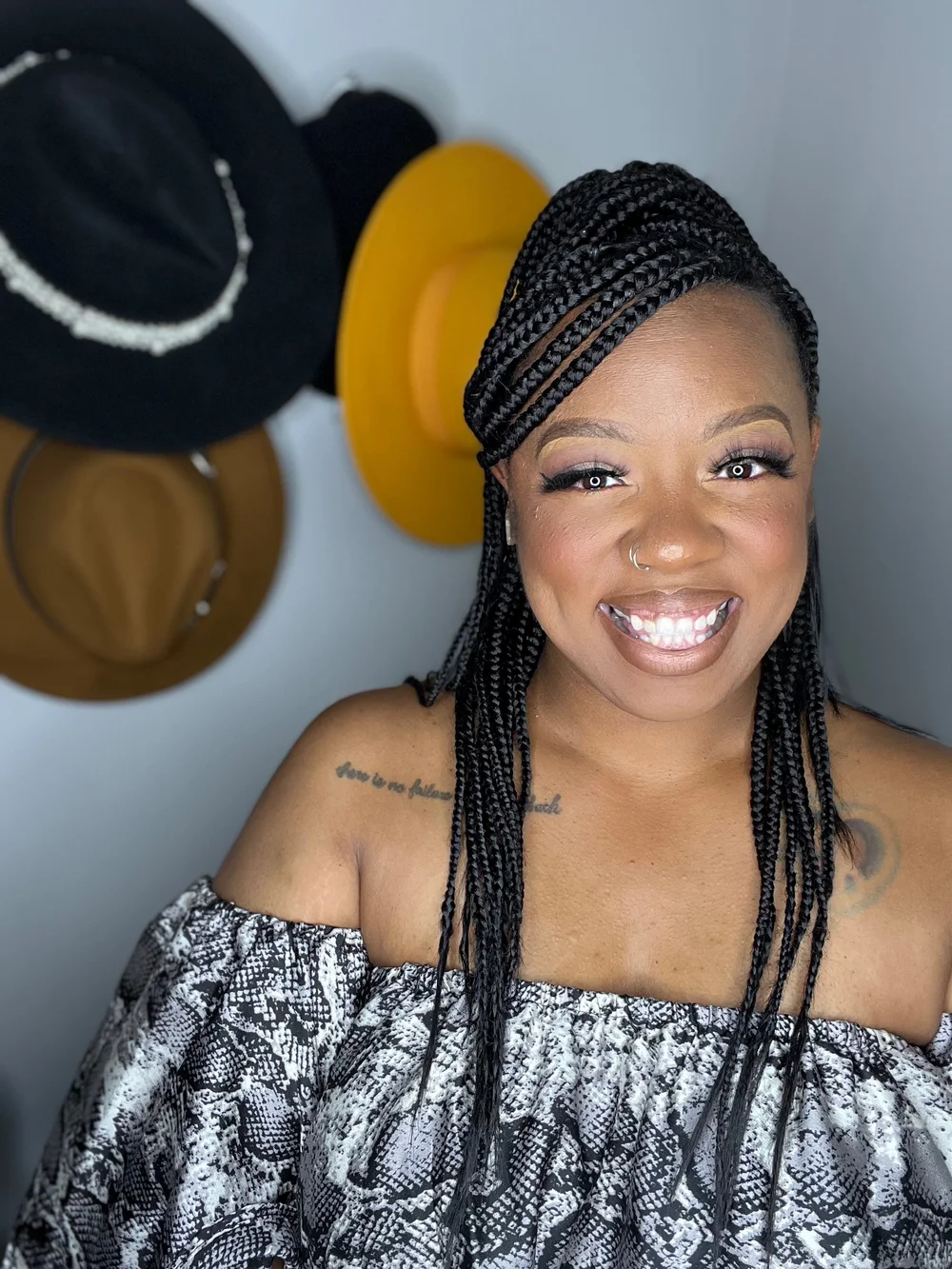 Shoulder-Length Box Braids with Side-Swept Bangs — Winter Braids for Black Women