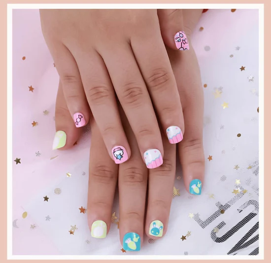Cartoon Characters On Accent Nails Visual Idea — Christmas Nails for Kids 2026