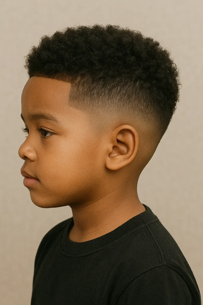 Tapered Fade With Dense Coily Top Tapered Fade With Dense Coily Top β Winter Hairstyles for Black Kids