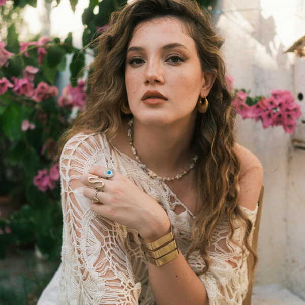 Cream Lace Off-the-Shoulder Top with Boho Jewelry — Boho Winter Outfits