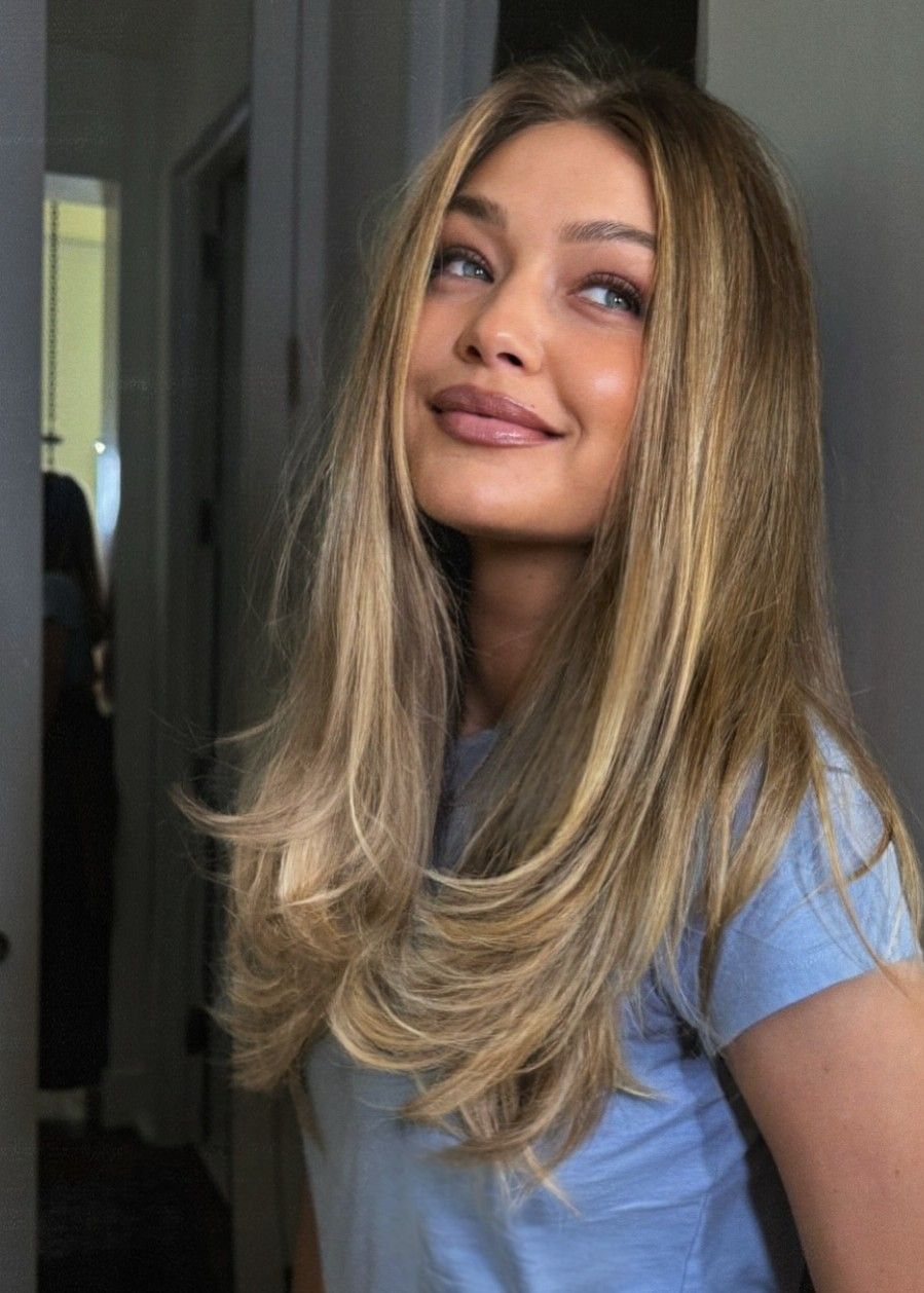 Honey Blonde Face-Framing Layers Straight Honey Blonde Face-Framing Layers Straight β Winter Layered Haircuts