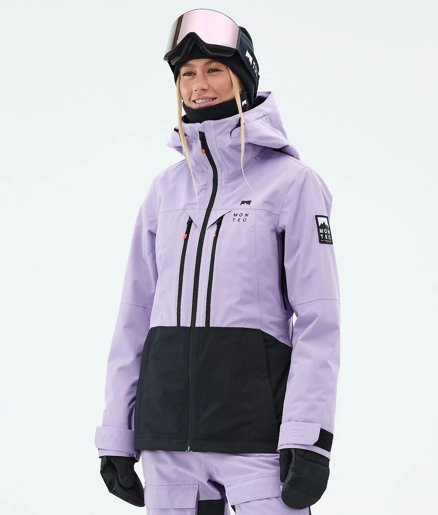 Monochromatic Ski Suit in Lavender and Black — Late Winter Outfits